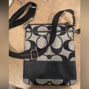 Coach Monogram Black and Gray Crossbody Bag